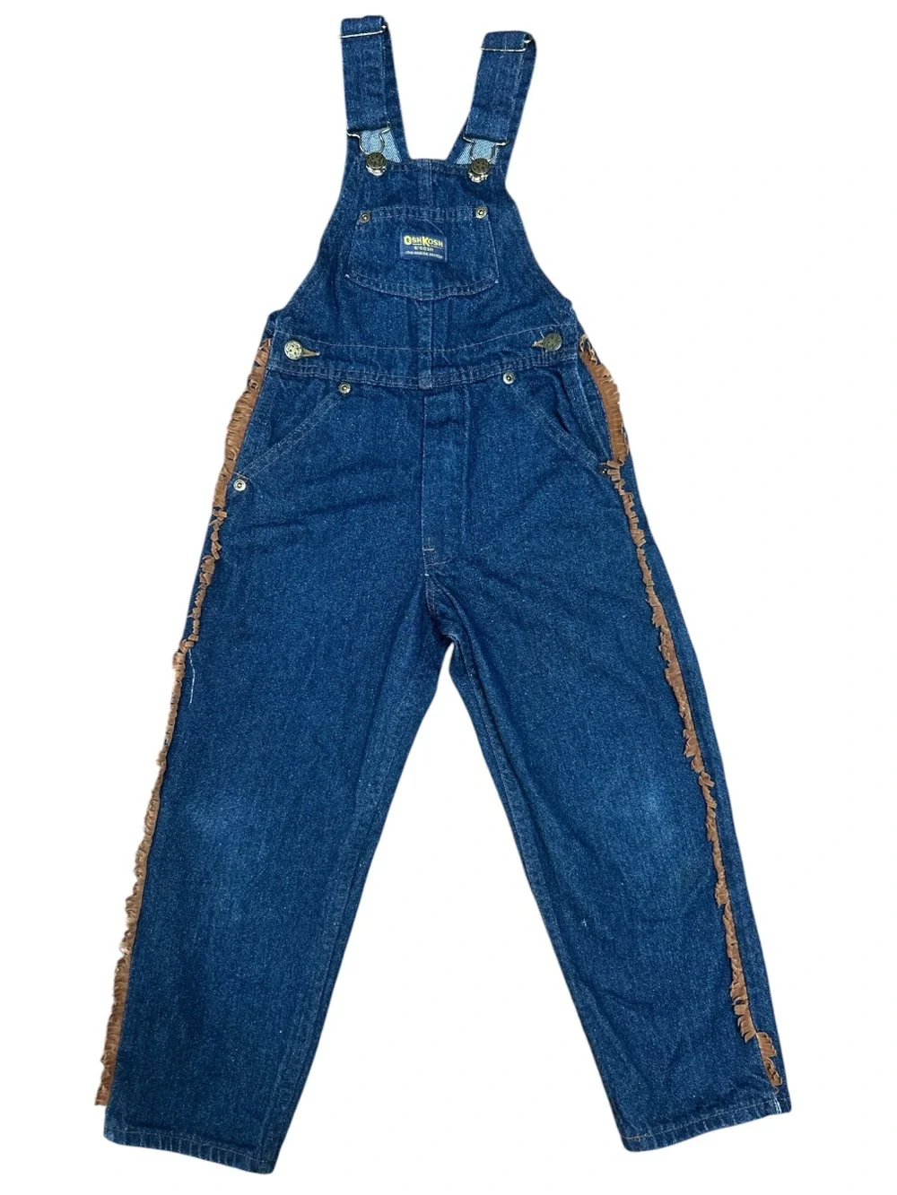 vintage OshKosh Vestbak made in usa cowboy fringe overalls size:6